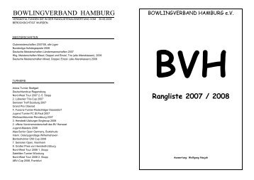 BVH Rangliste 2007 / 2008 - Bowlingverband Hamburg e. V.