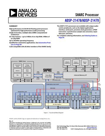 ADSP-21478/ADSP-21479 SHARC Processor ... - Analog Devices