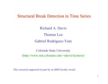 Structural Break Detection in Time Series