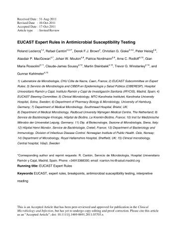 EUCAST Expert Rules in Antimicrobial Susceptibility Testing - eibne.gr