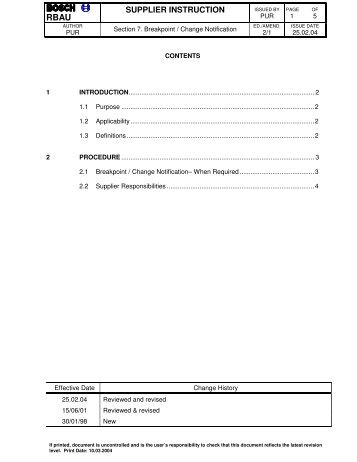 Section 7 - Breakpoint Identification - Bosch Australia