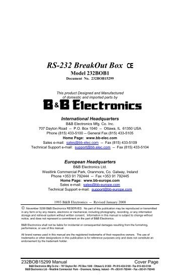 232BOB1 - Manual - RS-232 BreakOut Box