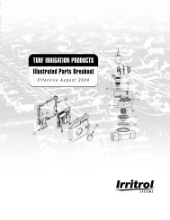 TURF IRRIGATION PRODUCTS Illustrated Parts Breakout - Irritrol