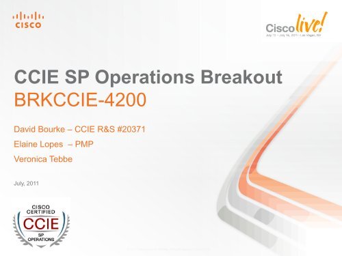 CCIE SP Operations Breakout BRKCCIE-4200 - The Cisco Learning ...