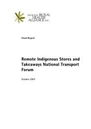 Remote Indigenous Stores and Takeaways National Transport Forum