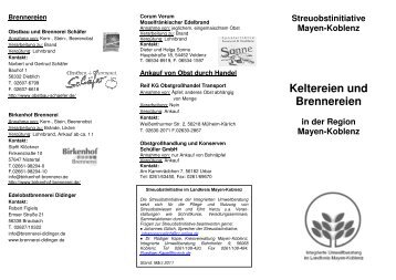 Streuobstinitiative Mayen-Koblenz Keltereien und Brennereien in ...