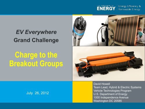 EV Everywhere Grand Challenge - Charge to the Breakout Groups