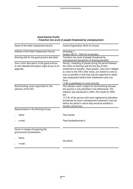 Performance Indicators for Public Employment Services Transition ...