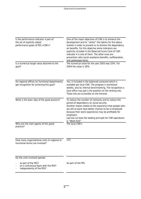 Performance Indicators for Public Employment Services Transition ...