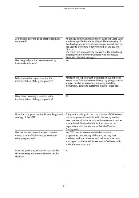 Performance Indicators for Public Employment Services Transition ...