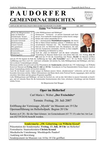 Gemeindezeitung Juli 2007 (2,27 MB) - .PDF - paudorf.at - Active 24