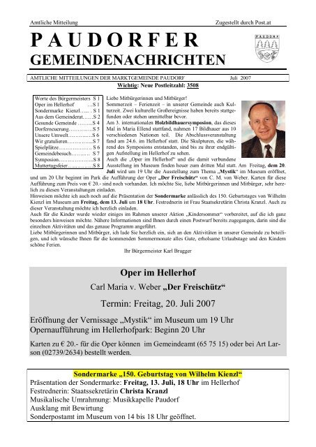 Gemeindezeitung Juli 2007 (2,27 MB) - .PDF - paudorf.at - Active 24