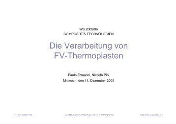 Die Verarbeitung von FV-Thermoplasten - Centre of Structure ...