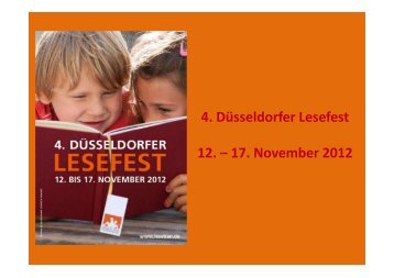 4. Düsseldorfer Lesefest 12. – 17. November 2012 - mootiv eV