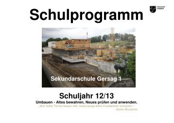 Schulprogramm Schuljahr 12/13 Umbauen - Schulen Emmen