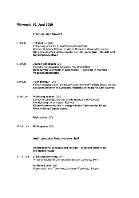 Meeresumwelt-Symposium 2009 - GKSS
