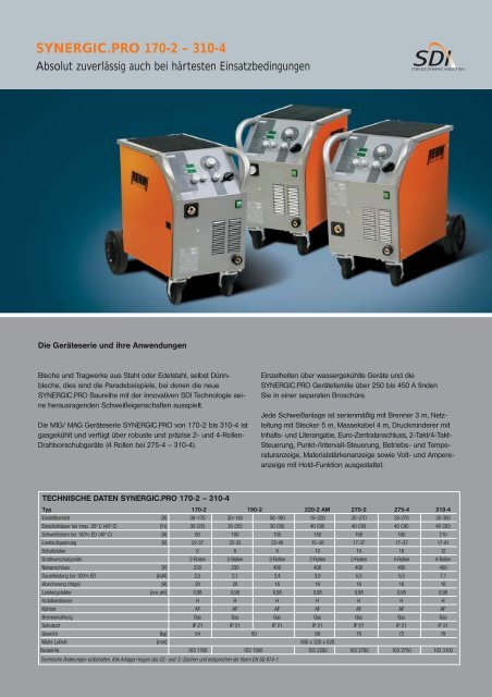 SYNERGIC.PRO 170-2 – 310-4 - Schweißtechnik vom Spezialisten!