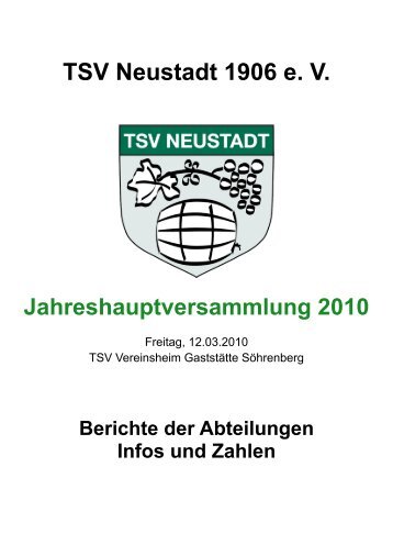 TSV Neustadt 1906 e. V. Jahreshauptversammlung ... - Verein-im-Web