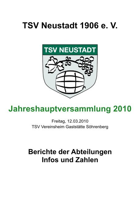 TSV Neustadt 1906 e. V. Jahreshauptversammlung ... - Verein-im-Web