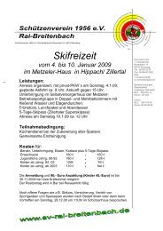 Skifreizeit - Schützenverein Rai-Breitenbach
