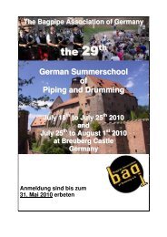 German Summerschool of Piping and Drumming - Kilts & More