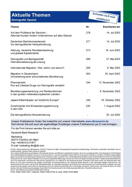 Demografie lässt Immobilien wackeln - Demotrans