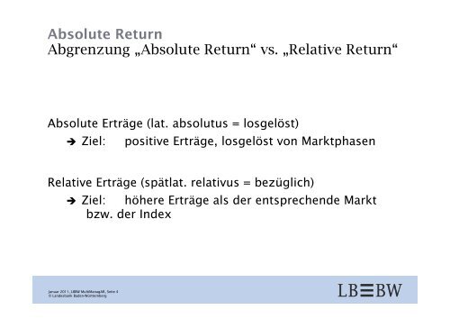 Absolute Return – Viele Wege führen nach Rom? - Landesbank Baden ...