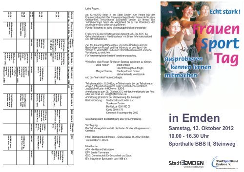 Flyer Frauensport 2012 - Stadt Emden