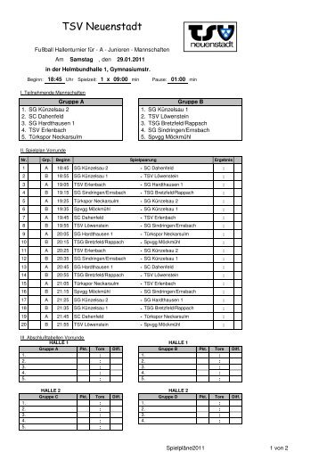 A-Junioren-Mitternachtsturnier - TSV-Neuenstadt