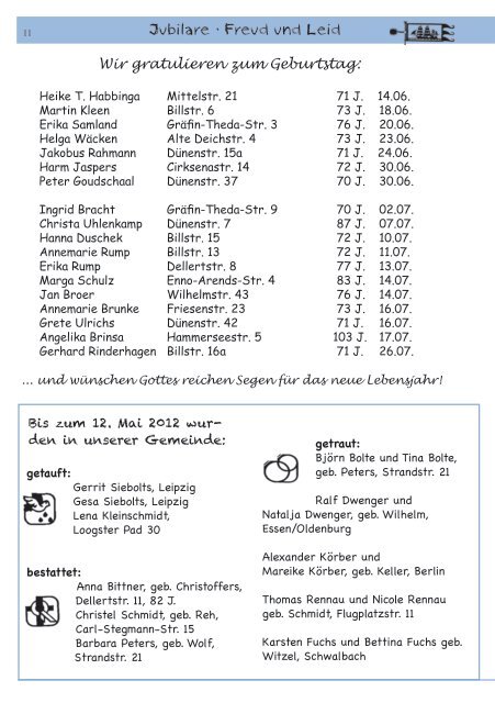 Veranstaltungen Juni/ Juli - Juist