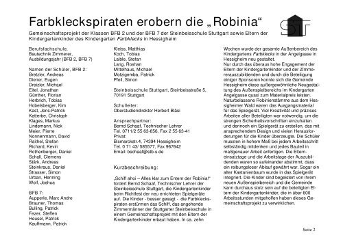 Download der Dokumentation als PDF - Steinbeisschule Stuttgart