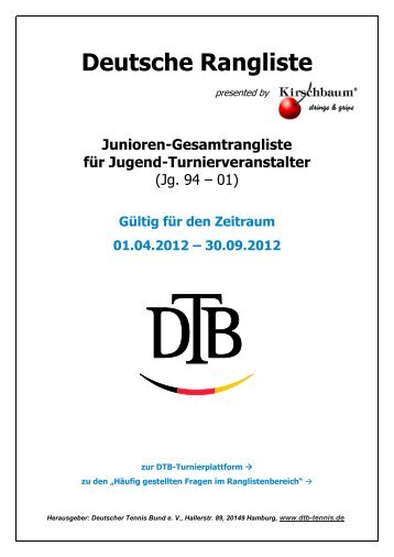 Deutsche Rangliste - TC Bad Homburg