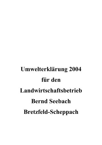 Umwelterklärung 2004 für den ... - Wolfgang Menner