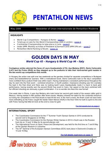 pentathlon news golden days in may