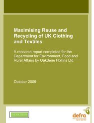 Maximising Reuse and Recycling of UK Clothing ... - Oakdene Hollins