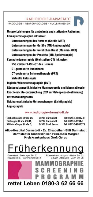 ADRESSEN DER GESUNDHEIT Darmstadt - Gesundheit Rhein-Main