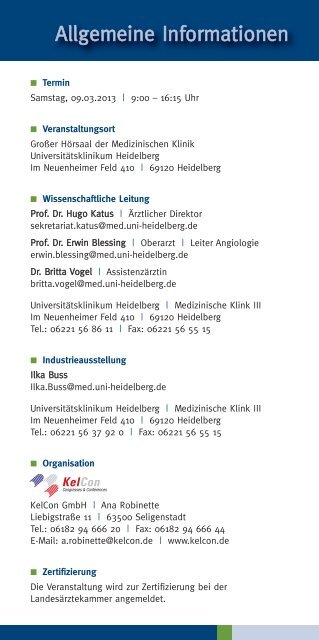 Heidelberger Angiologietag Heidelberger Angiologietag