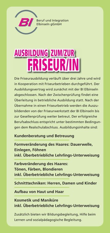 FRISEUR/IN - BI Elbinseln gGmbH