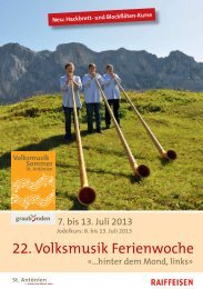 Volksmusiksommer 2013 - St. Antönien Tourismus