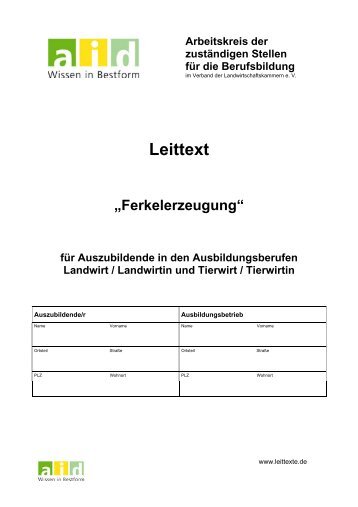 aid-Leittext: Ferkelerzeugung