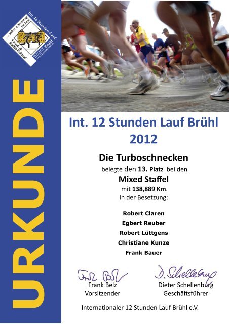 Mixed Staffel - 12 Stunden Lauf