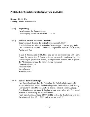 Protokoll der Schulelternratssitzung vom 27.09.2011 - Realschule ...