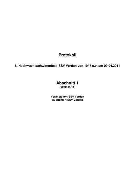 Protokoll Abschnitt 1 - DSV