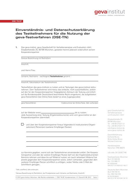 Einverstandniserklarung