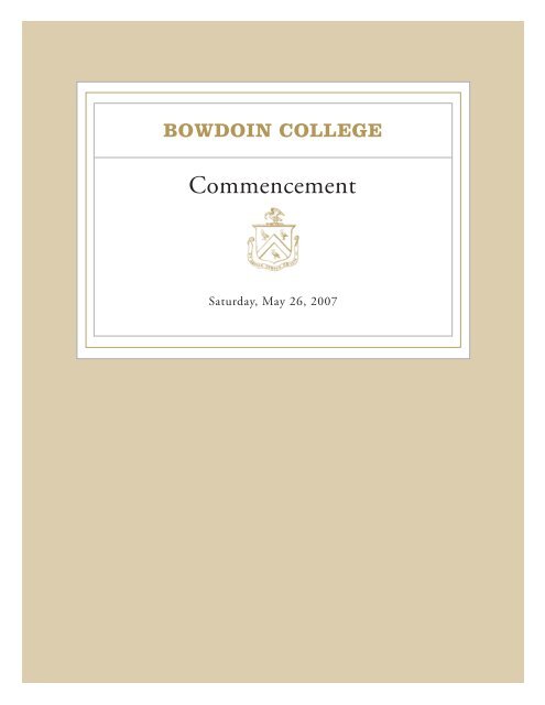 Commencement 2007 - Bowdoin College
