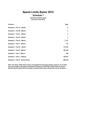 Speed Limits Bylaw 2012 - Auckland Transport