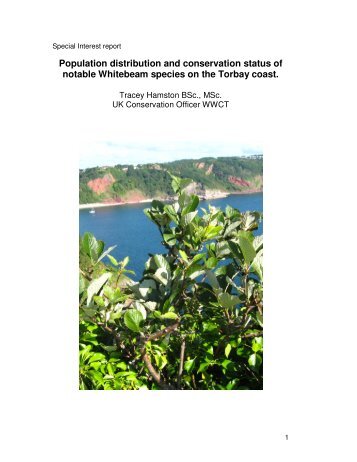 Population distribution and conservation status of notable ...