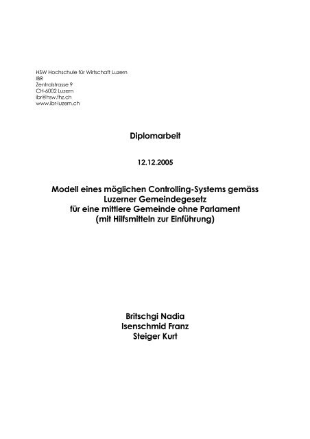 Diplomarbeit - Nadia Furrer-Britschgi