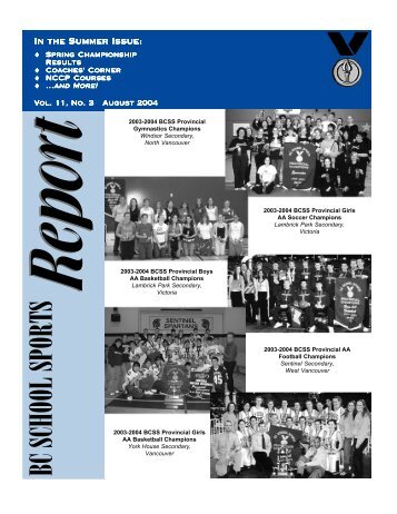 In The Summer Issue - BC School Sports