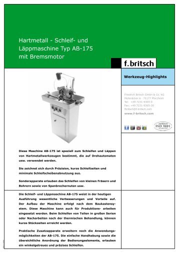 Clottu AB 175 Schleif - Friedrich Britsch GmbH & Co. KG